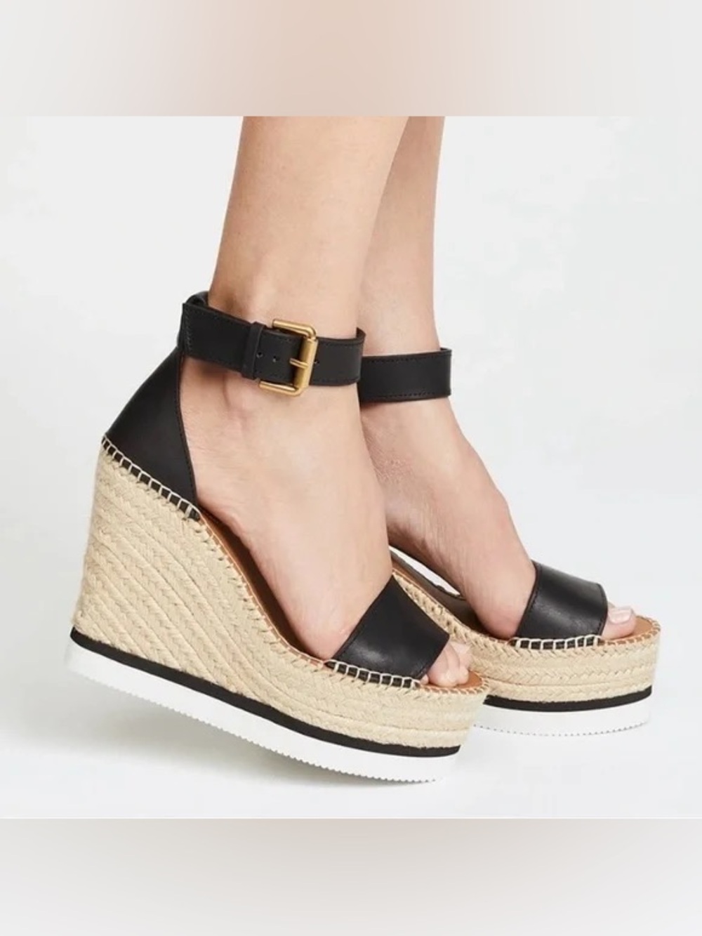 $495 See by Chloe 'Glyn' Espadrille Wedge Sandal 38